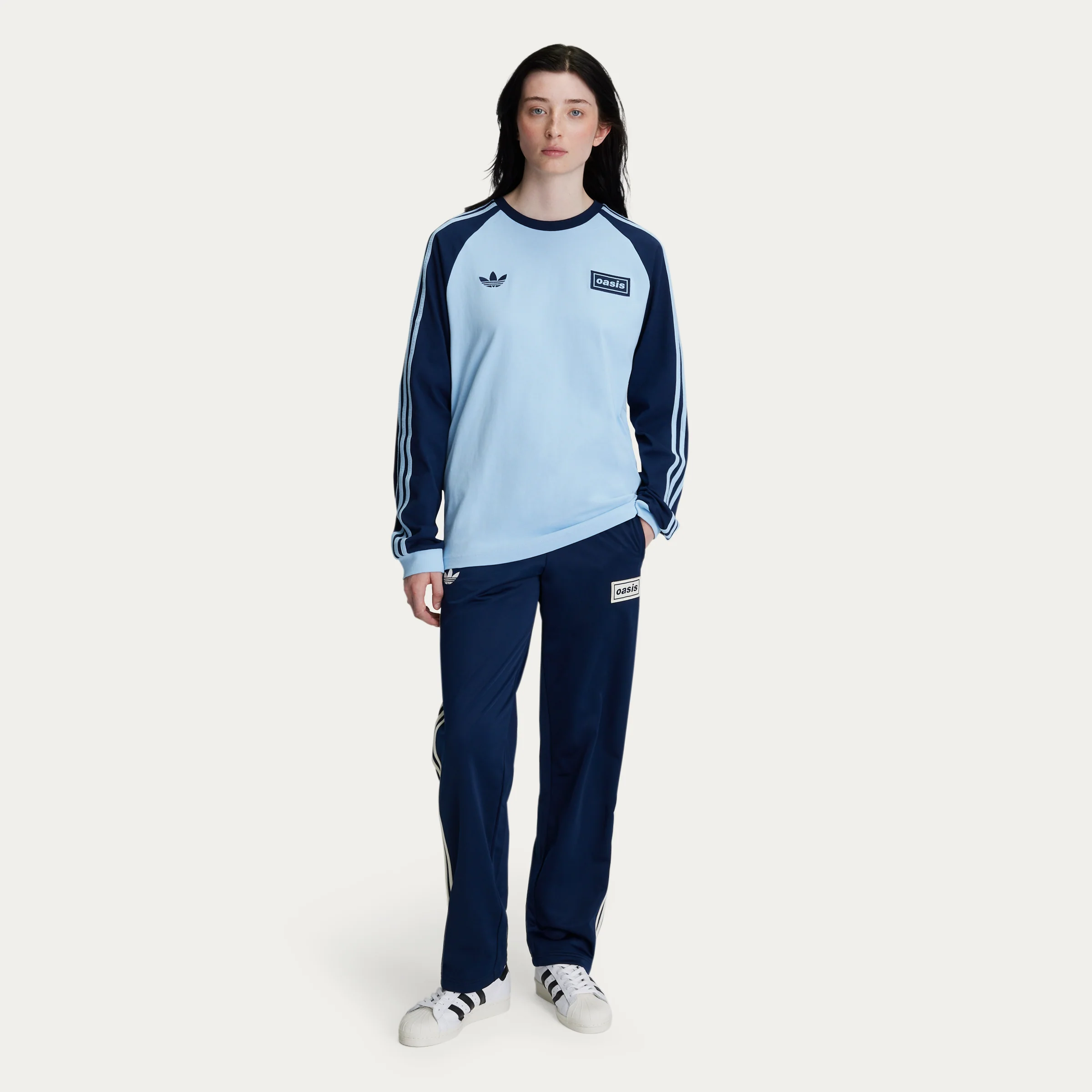 Live '25 adidas 3 Stripes Long Sleeve T-Shirt Sky/Indigo - Image 4