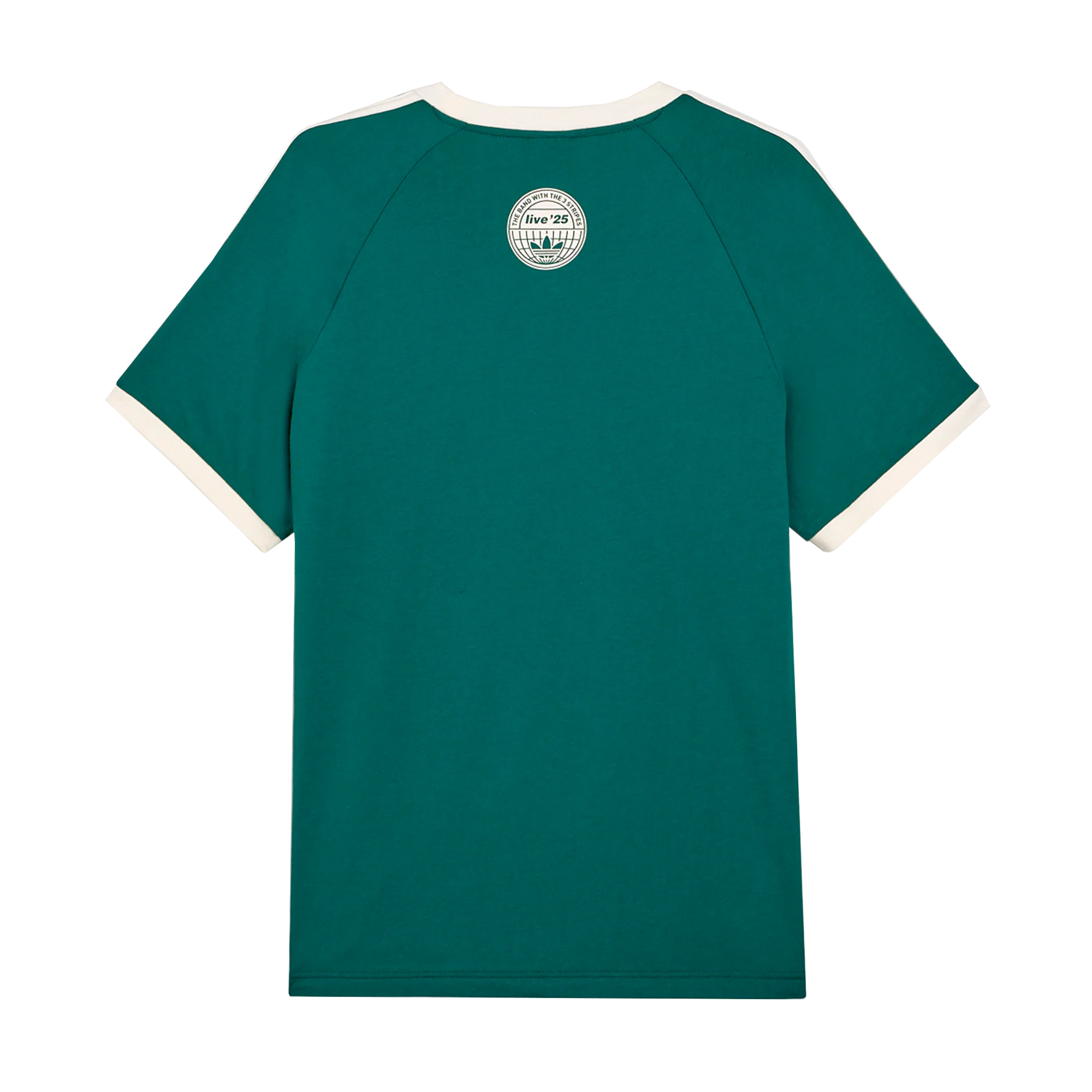 Live '25 adidas 3 Stripes T-Shirt Collegiate Green/Cream White - Image 2