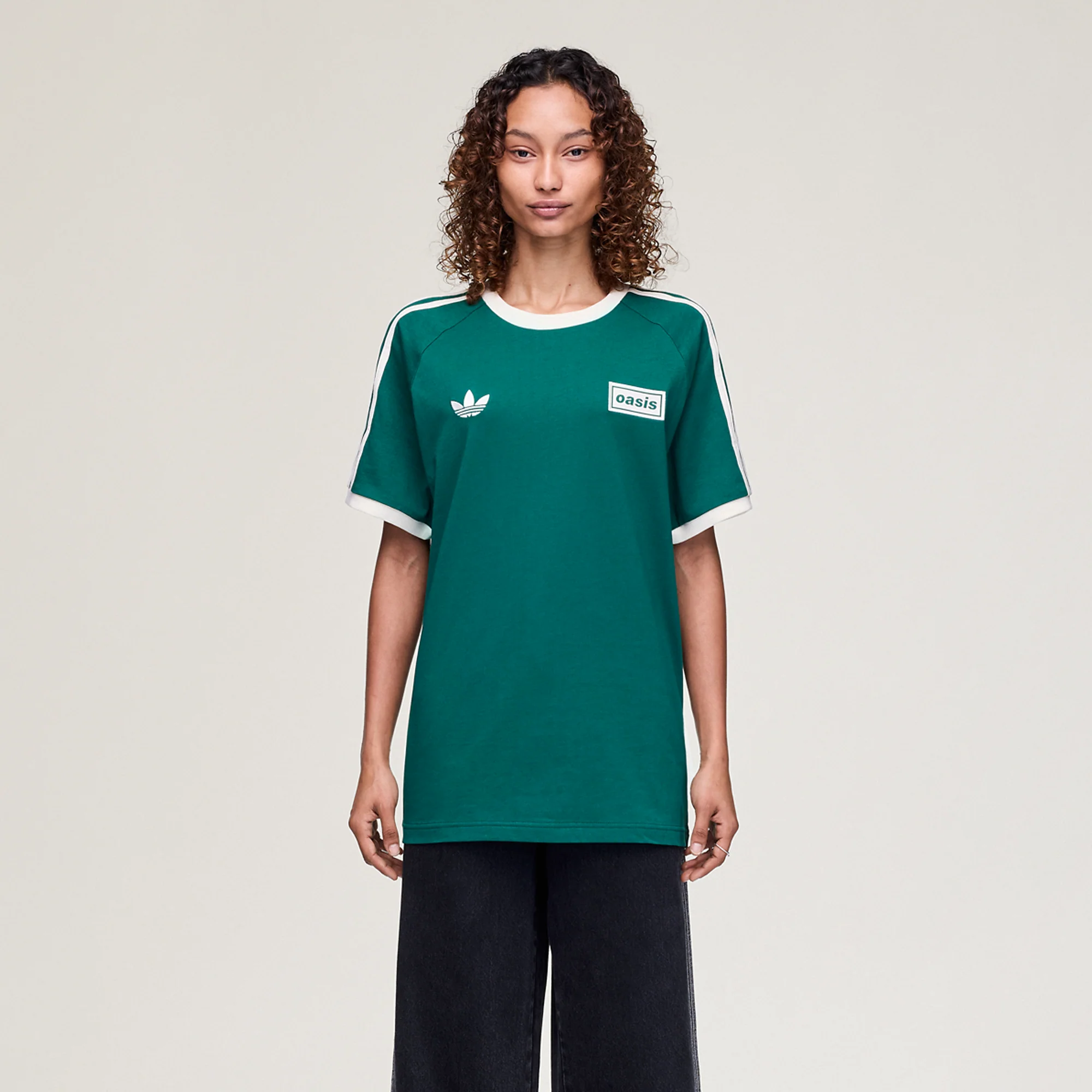 Live '25 adidas 3 Stripes T-Shirt Collegiate Green/Cream White - Image 4