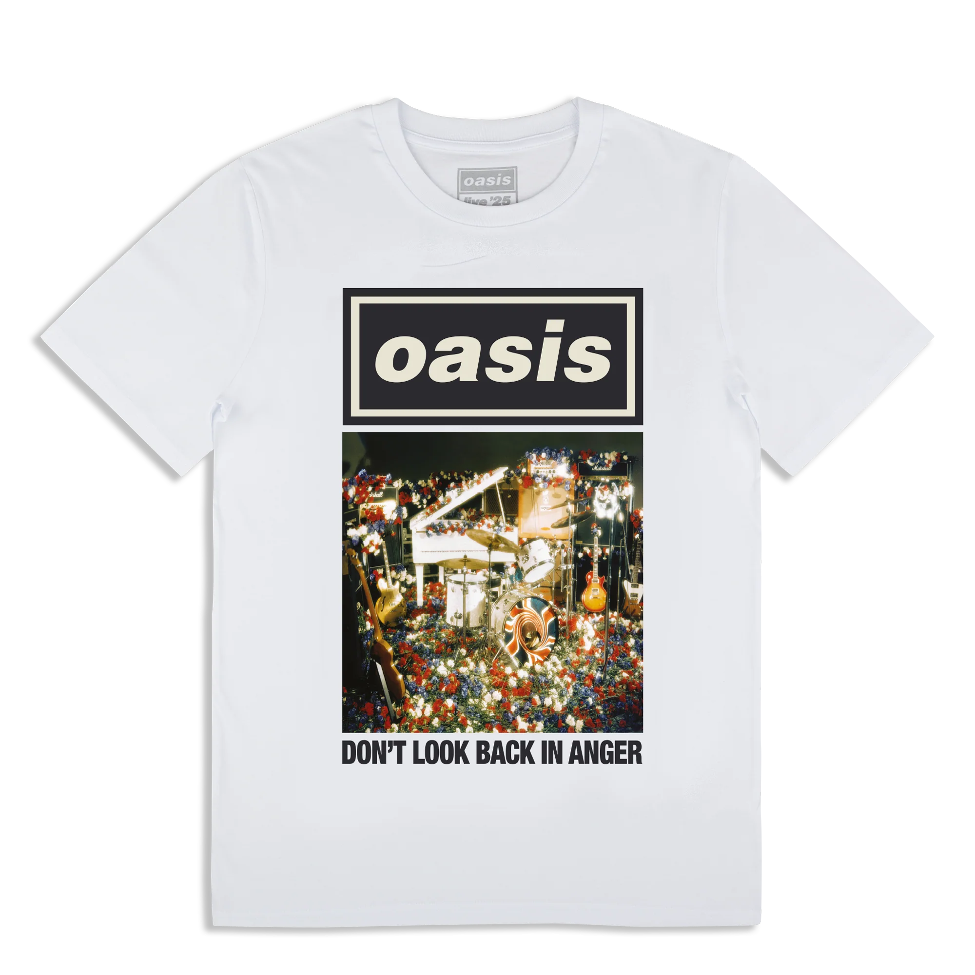 Live '25 Don't Look Back In Anger Cover T-Shirt White