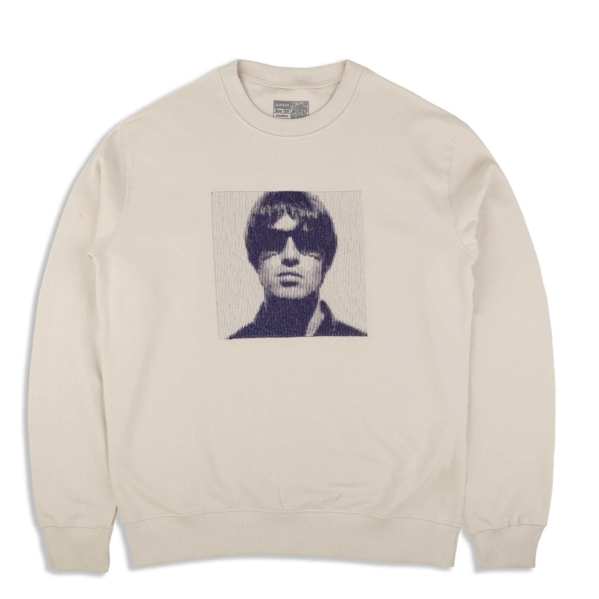 Live '25 Liam Embroidered Portrait Sweatshirt Cream